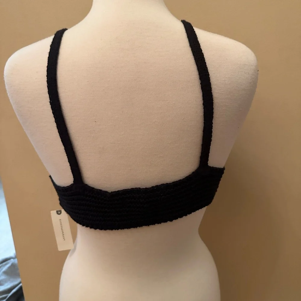 Anthropologie Black Textured Bralette - Picture 4 of 6